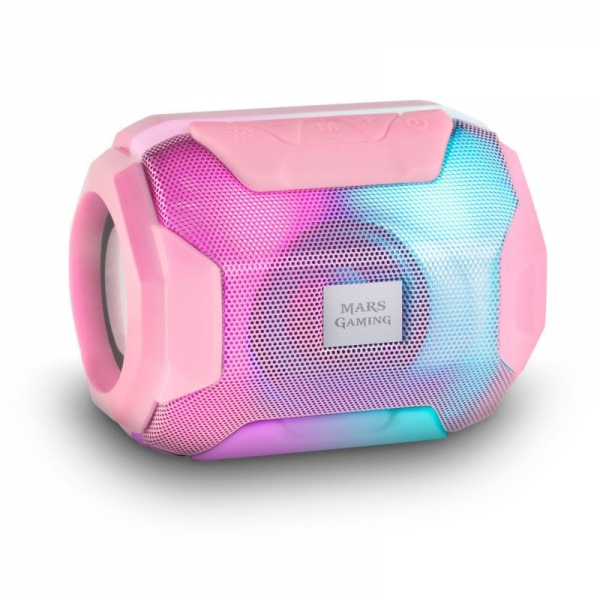 Enceinte portable Mars Gaming - Son choquant 10W - Ultra-BASS - Bluetooth 5.0 - 8 heures d'autonomie - USB et MicroSD - Couleur rose