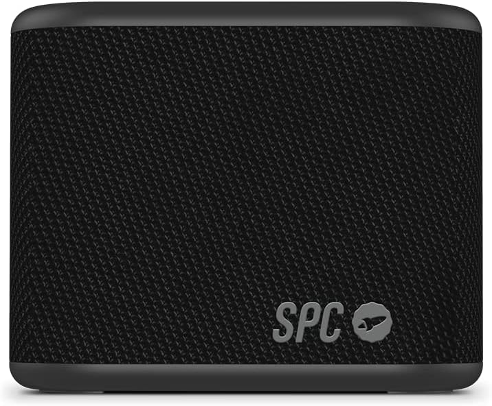 Enceinte sans fil SPC avec 24 heures d'autonomie - 145x45x90 mm - Design mini et portable - Puissance 5W - Protection IPX7 - Véritable stéréo sans fil - Couleur noire