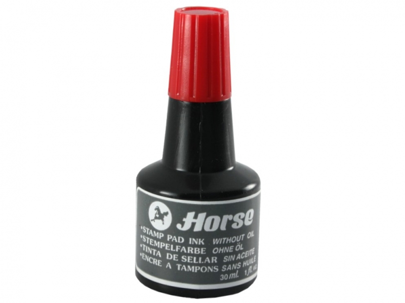 Encre sans huile pour tampons encreurs Cheval - Flacons 30cl - Couleur Rouge