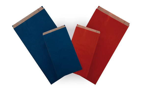 Papier cadeau kraft recyclé bleu et rouge
