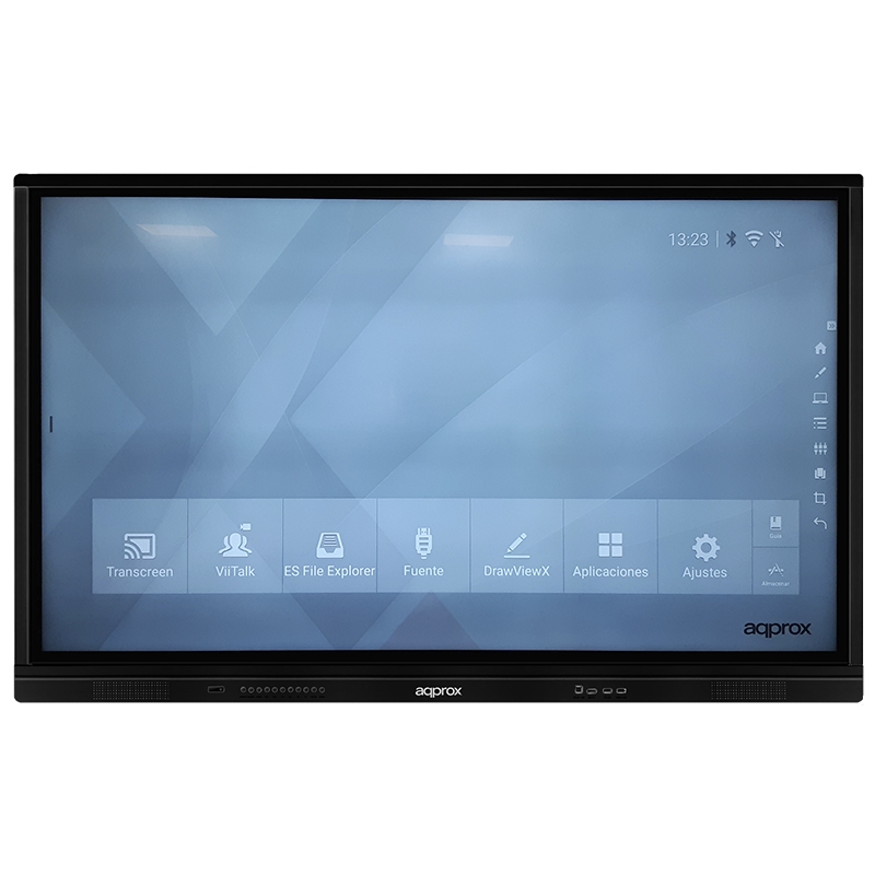 Environ 75" Écran Interactif UHD 4K WiFi, Bluetooth - Multi-touch jusqu'à 20 Points - 4 Appareils en même temps - HDMI, DisplyPort, VGA, USB 3.0 - VESA 600x400mm