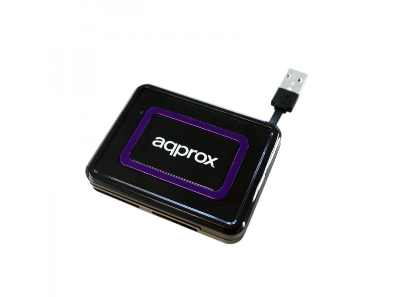 Approx USB 2.0 Lecteur de carte externe - Compatible ID électronique 3.0 - Couleur noire