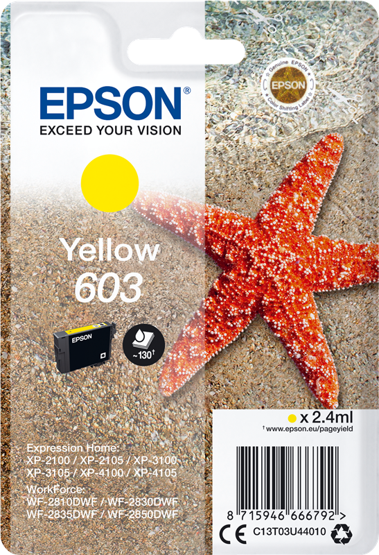 ✓ Epson cartouche encre 603 jaune couleur jaune en stock - 123CONSOMMABLES