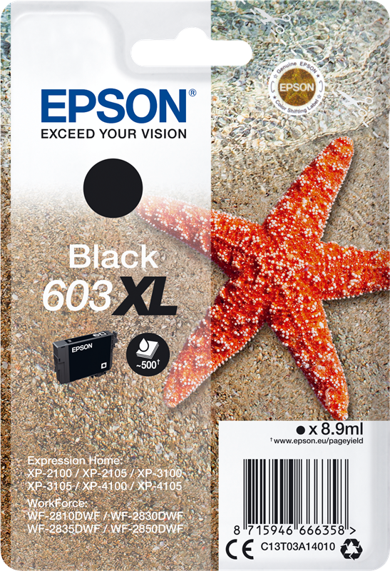 Cartouche d'encre compatible noire 603 XL pour imprimante EPSON