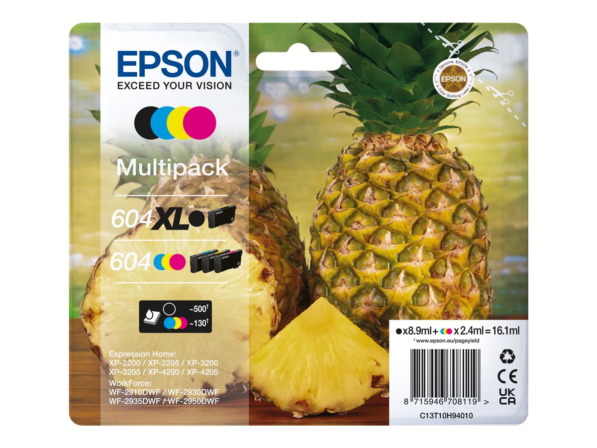 ✓ Epson Multipack 604XLBK/604 4 cartouches (C13T10H94010) couleur pack en  stock - 123CONSOMMABLES