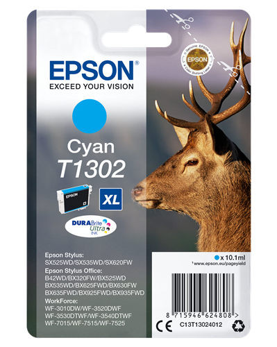 ✓ Epson cartouche encre T1302 cyan couleur cyan en stock - 123CONSOMMABLES