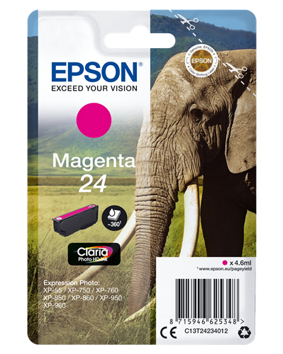Pack de 6 Cartouches Compatibles Epson T24 Série Eléphant