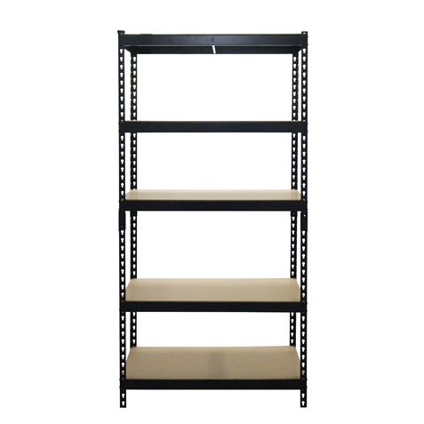 Etagère Ajustable en Métal Blim - 183x90x45mm - Supporte 175kg par étagère - Assemblage Facile - Revêtement Poudre Noir - Couleur Noir