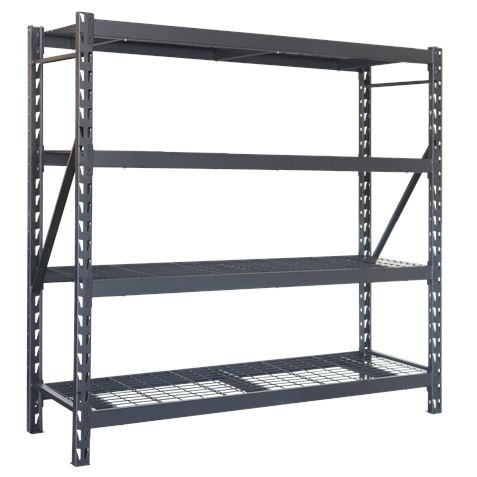 Etagère Ajustable en Métal Blim - Dimensions 195x183x61mm - Supporte 700kg par étagère - Assemblage Facile - Revêtement Poudre Noir - Coloris Noir