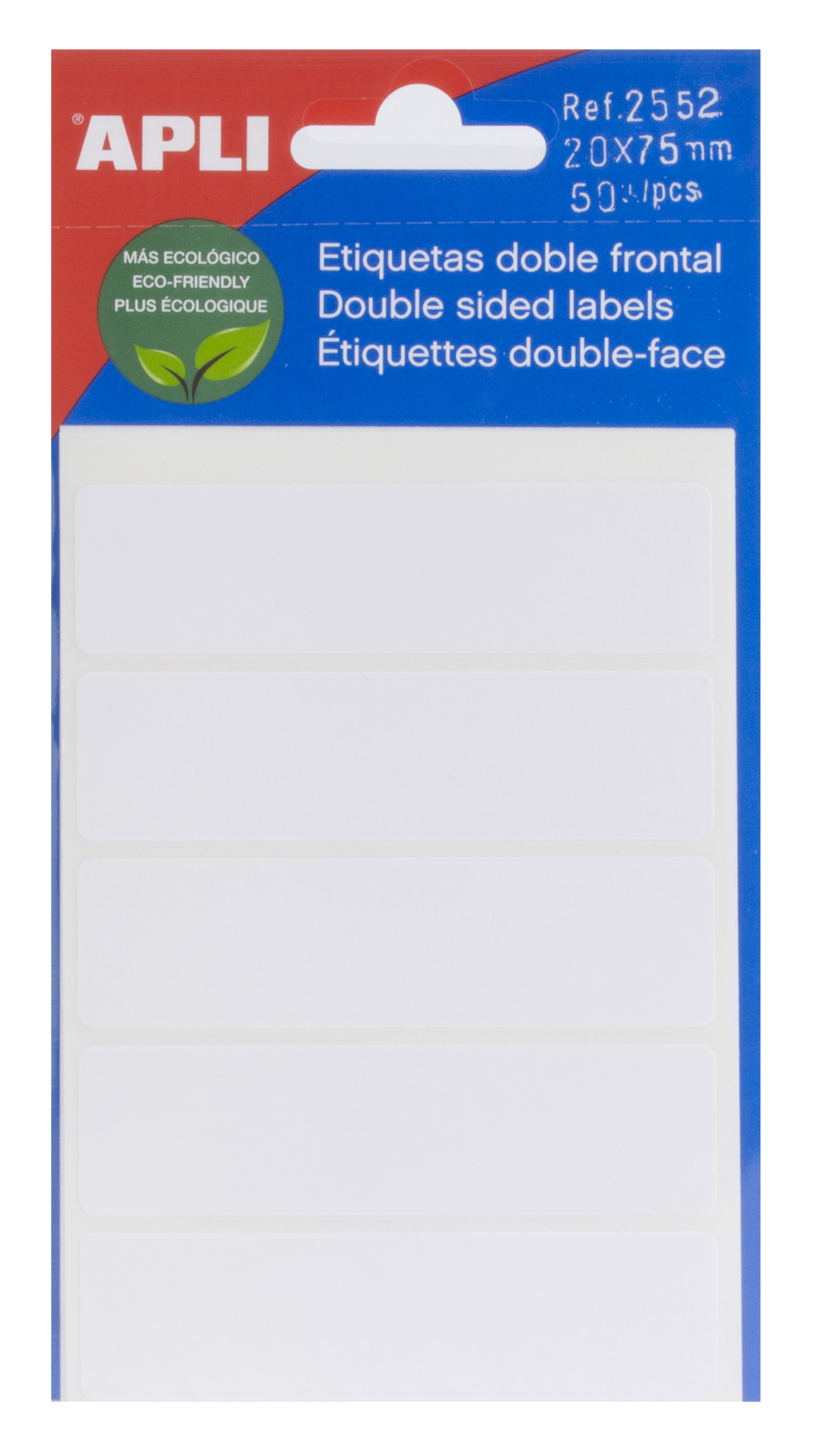 Étiquettes blanches Apli double face 20,0 x 75,0 mm