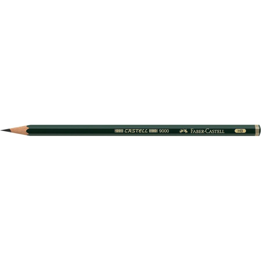 Faber-Castell Castell 9000 HB Crayon Graphite - Mine incassable - Écologique