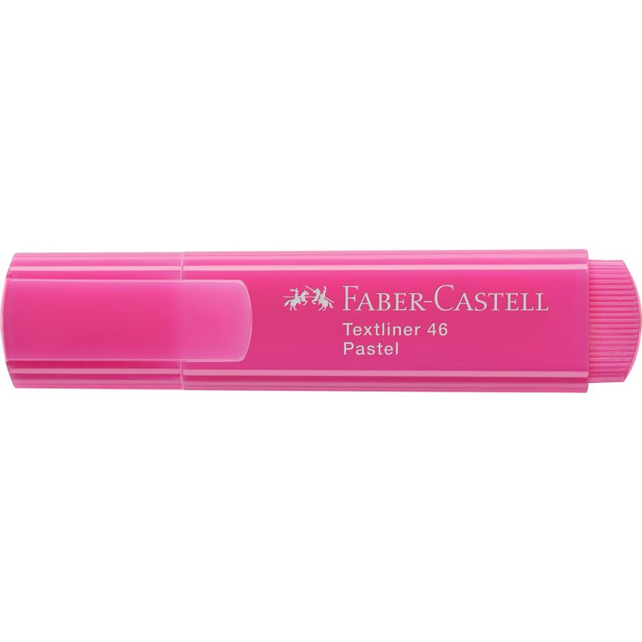 Faber-Castell Textliner 46 Pastel Lot de 4 Feutres Fluorescents - Pointe Biseautée - Trait entre 1mm et 5mm - Encre à Base d'Eau - Couleurs Assorties