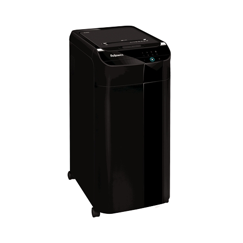 Fellowes AutoMax 350C Destructeur de papier automatique Coupe de particules - Alimentation automatique de 350 feuilles - Fente manuelle de 12 feuilles - 68L