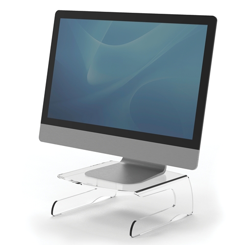 Fellowes Clarity Monitor Stand - 11 cm de hauteur - Acrylique résistant de 6 mm d'épaisseur - Jusqu'à 6,5 kg - Couleur transparente