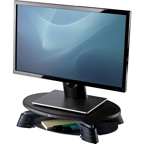 Fellowes Support de moniteur pivotant à 45º - Réglage de la hauteur entre 76 mm et 114 mm - Plateau inférieur - Poids maximum 14 kg