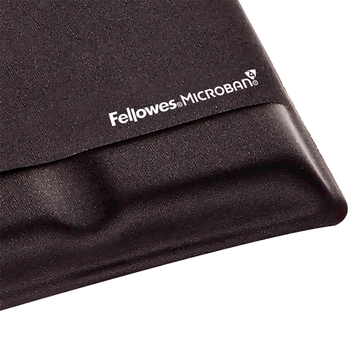 Fellowes Tapis de souris avec repose-poignet en mousse à canal ergonomique - Conçu pour prévenir les douleurs au poignet - Couleur Noir