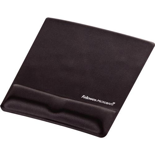 Fellowes Tapis de souris avec repose-poignet en mousse à canal ergonomique - Conçu pour prévenir les douleurs au poignet - Couleur Noir