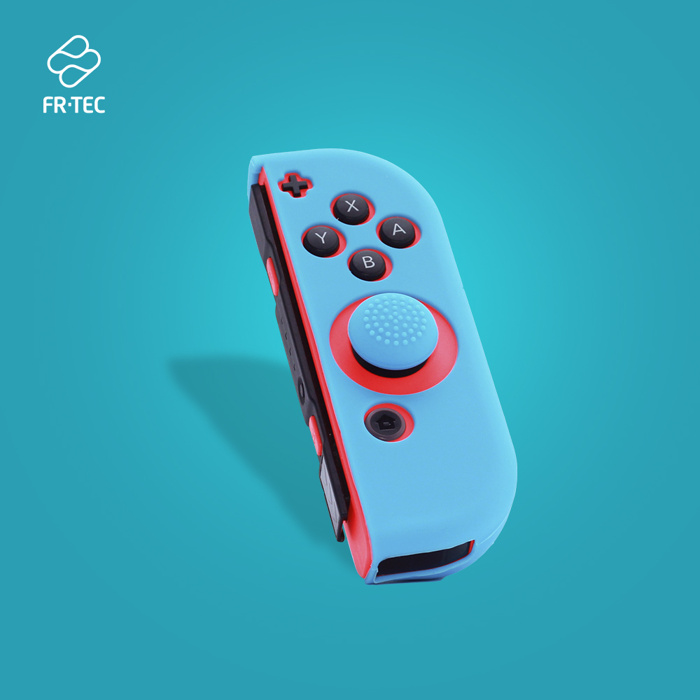 FR-TEC Coque de Protection en Silicone Joycon Skin + Grip Droit - Grip pour une Meilleure Adhérence - Protection contre les Rayures - Améliorez et personnalisez votre expérience de jeu - Couleur Bleu