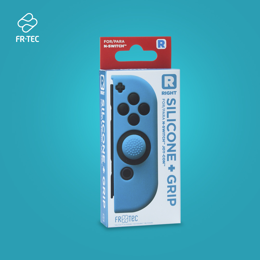 FR-TEC Coque de Protection en Silicone Joycon Skin + Grip Droit - Grip pour une Meilleure Adhérence - Protection contre les Rayures - Améliorez et personnalisez votre expérience de jeu - Couleur Bleu