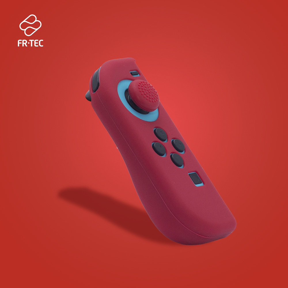 FR-TEC Coque de protection en silicone Joycon Skin + Grip gauche - Grip pour une meilleure adhérence et précision - Protection contre les rayures - Améliorez et personnalisez votre expérience de jeu - Couleur rouge