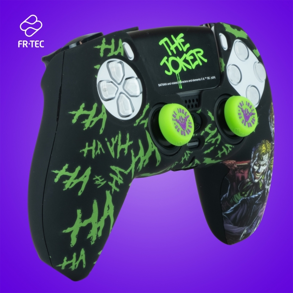 FR-TEC Joker Pack pour manette PS5 avec coque rigide + autocollant pour pavé tactile + poignées – Brille dans le noir – Améliore la sensation tactile