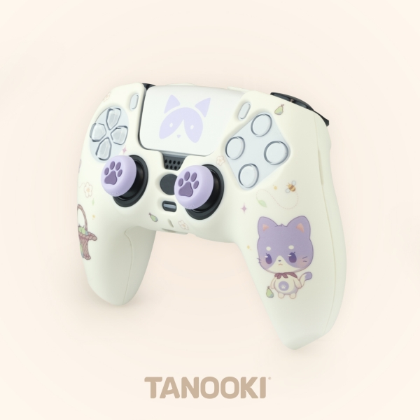 FR-TEC Maneki Tanooki Pack pour Manette PS5 avec Coque Rigide + Autocollant pour Touchpad + Grips - Améliore la Prise en Main et la Sensation Tactile