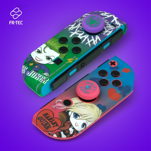 FR-TEC Pack Joker & Harley Quinn pour manette Nintendo Switch avec coque rigide + poignées - Améliore la prise en main et la sensation tactile