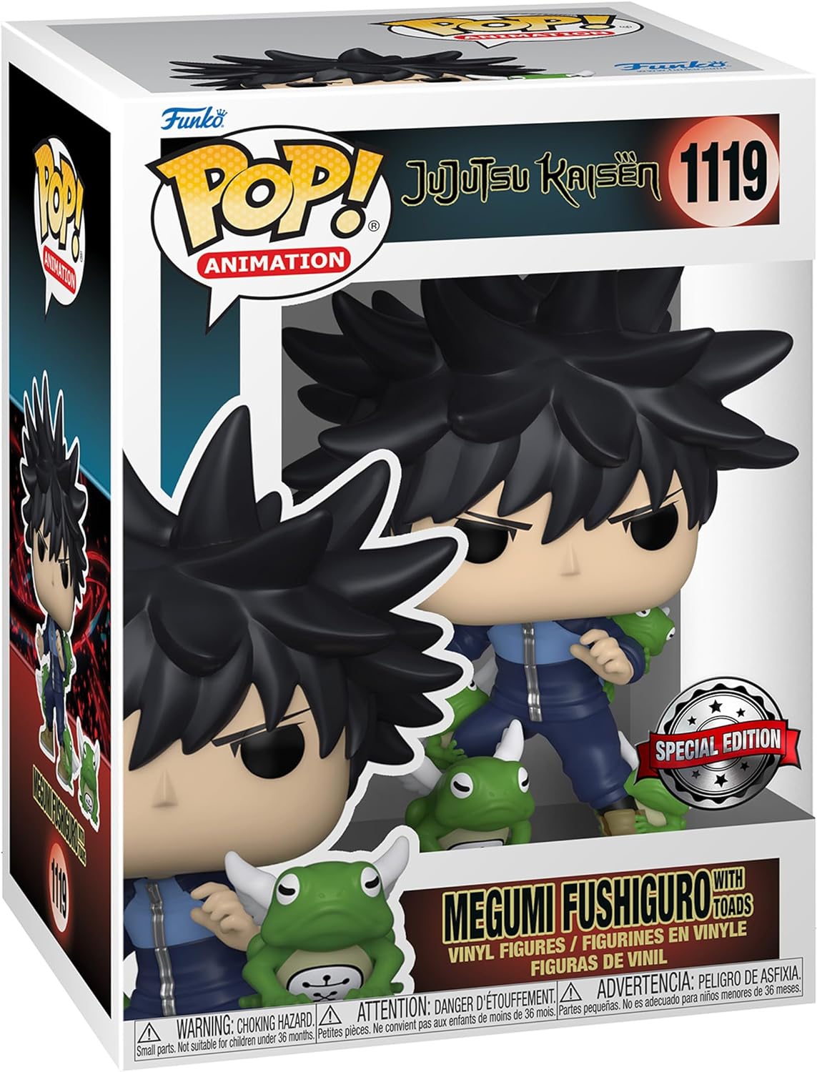 Funko Pop Animation Jujutsu Megumi avec Toads Edition Spéciale - Figurine Vinyle - Hauteur 9,5 cm env.