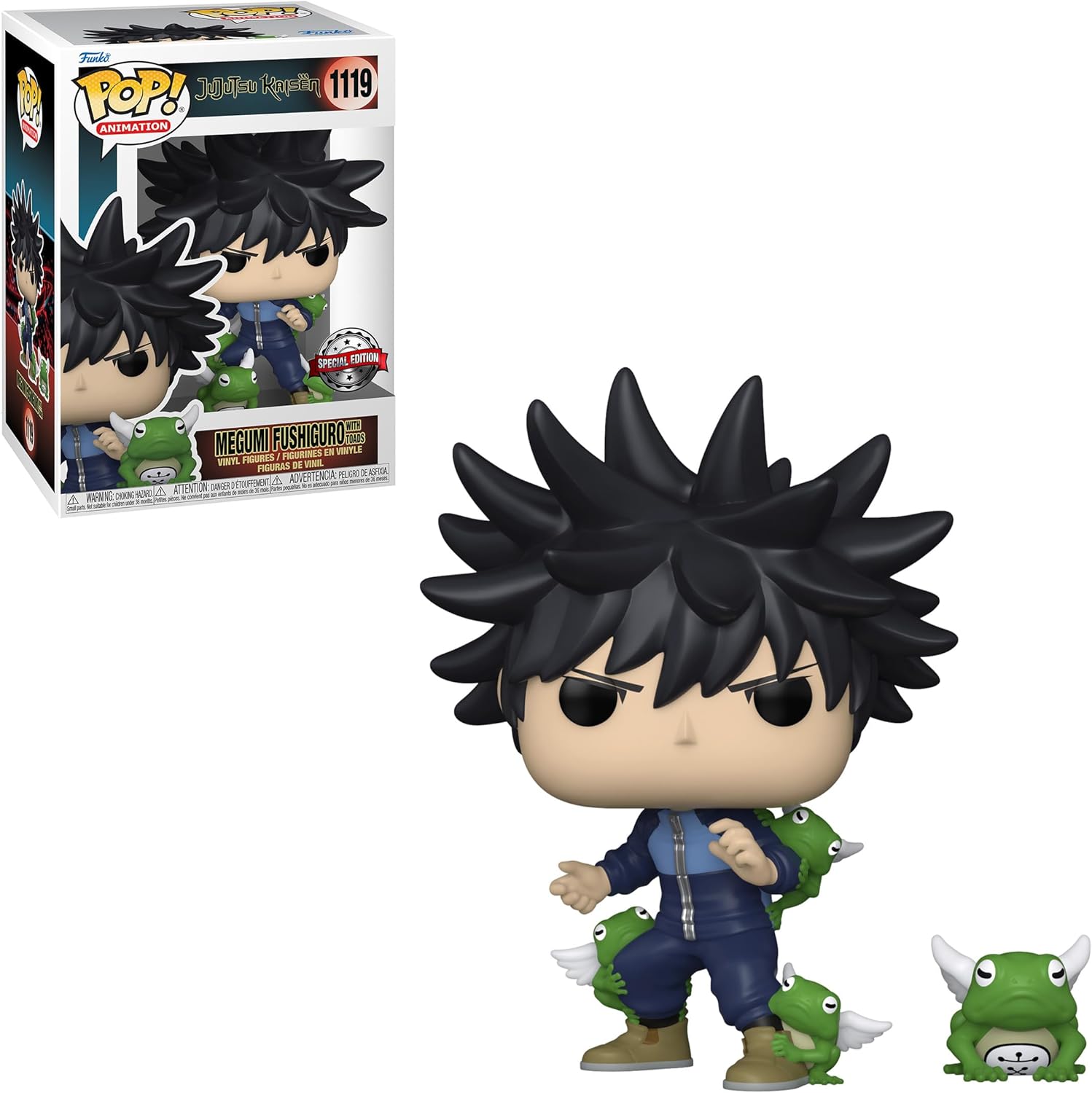 Funko Pop Animation Jujutsu Megumi avec Toads Edition Spéciale - Figurine Vinyle - Hauteur 9,5 cm env.