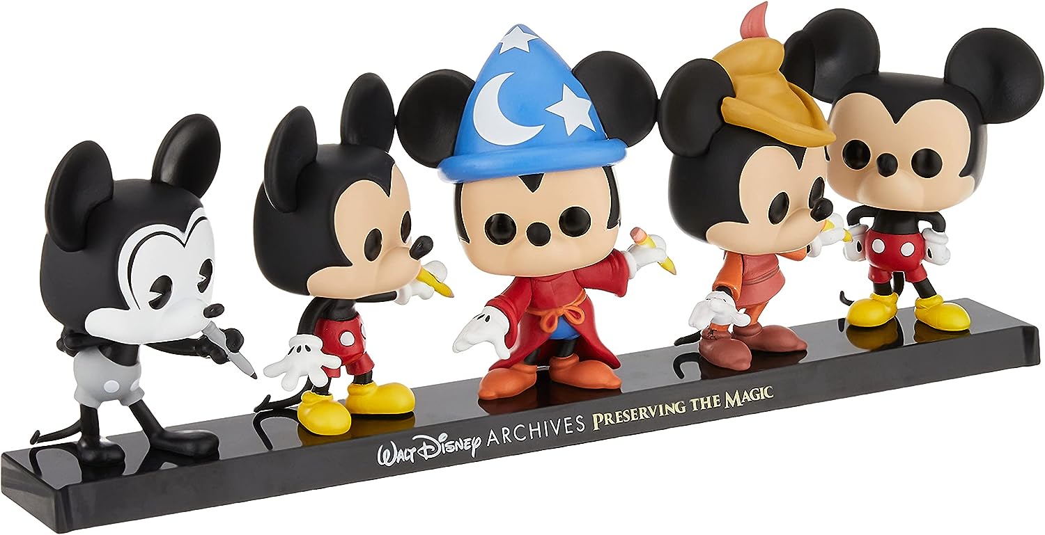 Funko Pop Disney Files Premium Pack 5 Figurines Classiques Mickey Mouse - Figurines Vinyle - Hauteur 9,5 cm env.