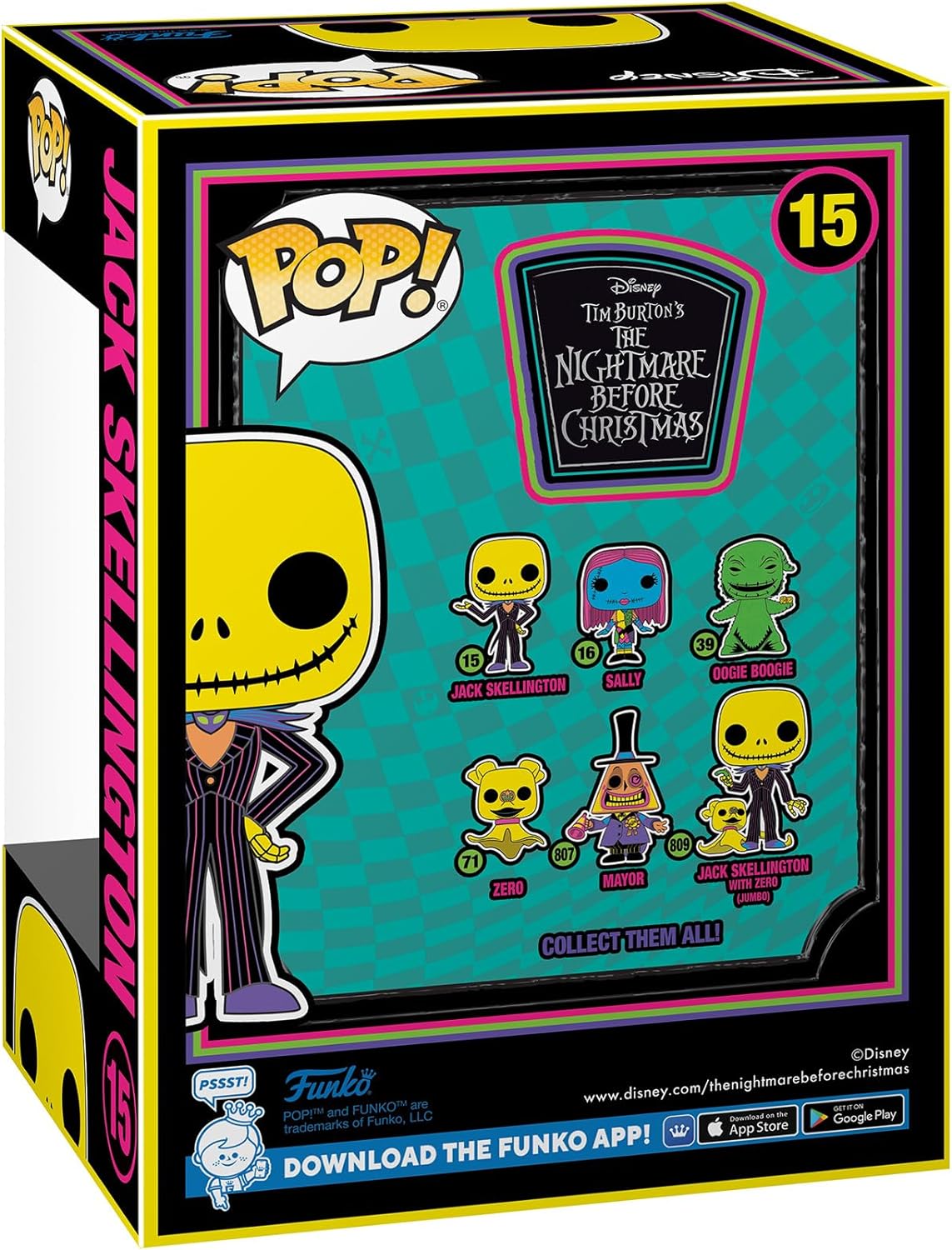 Funko Pop Disney L'Étrange Noël de Monsieur Jack Blacklight - Figurine Vinyle - Hauteur 9,5cm env.