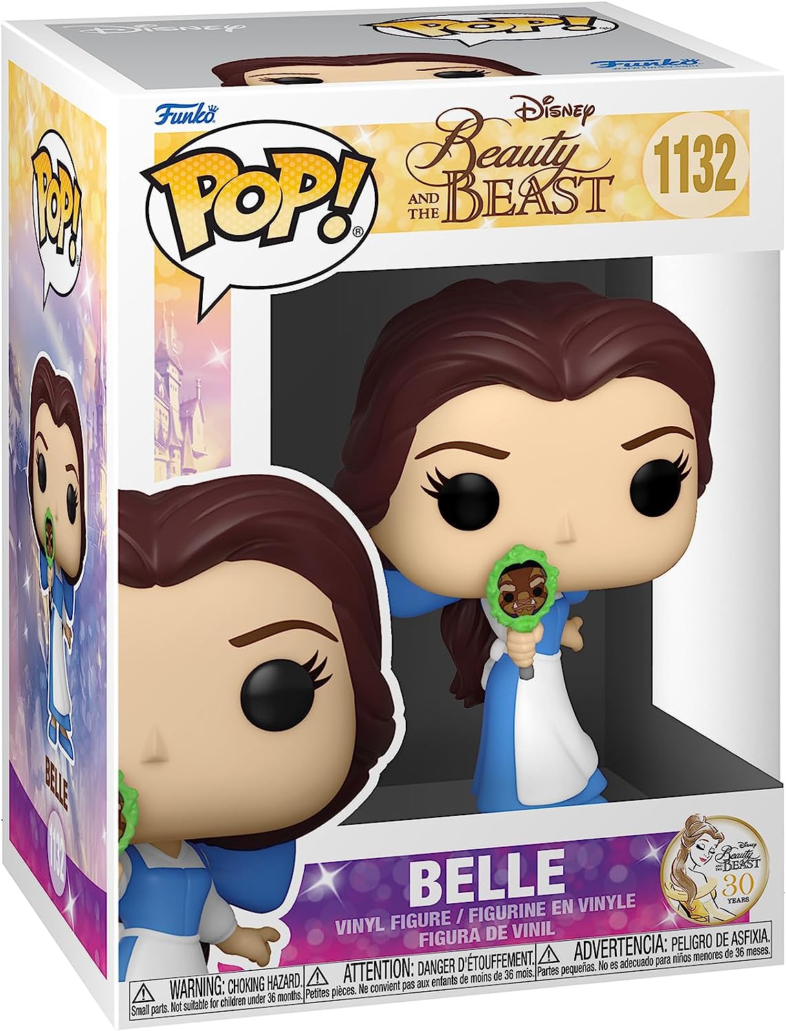 Funko Pop Disney La Belle et la Bête Belle avec Miroir - Figurine Vinyle - Hauteur 9,5 cm env.