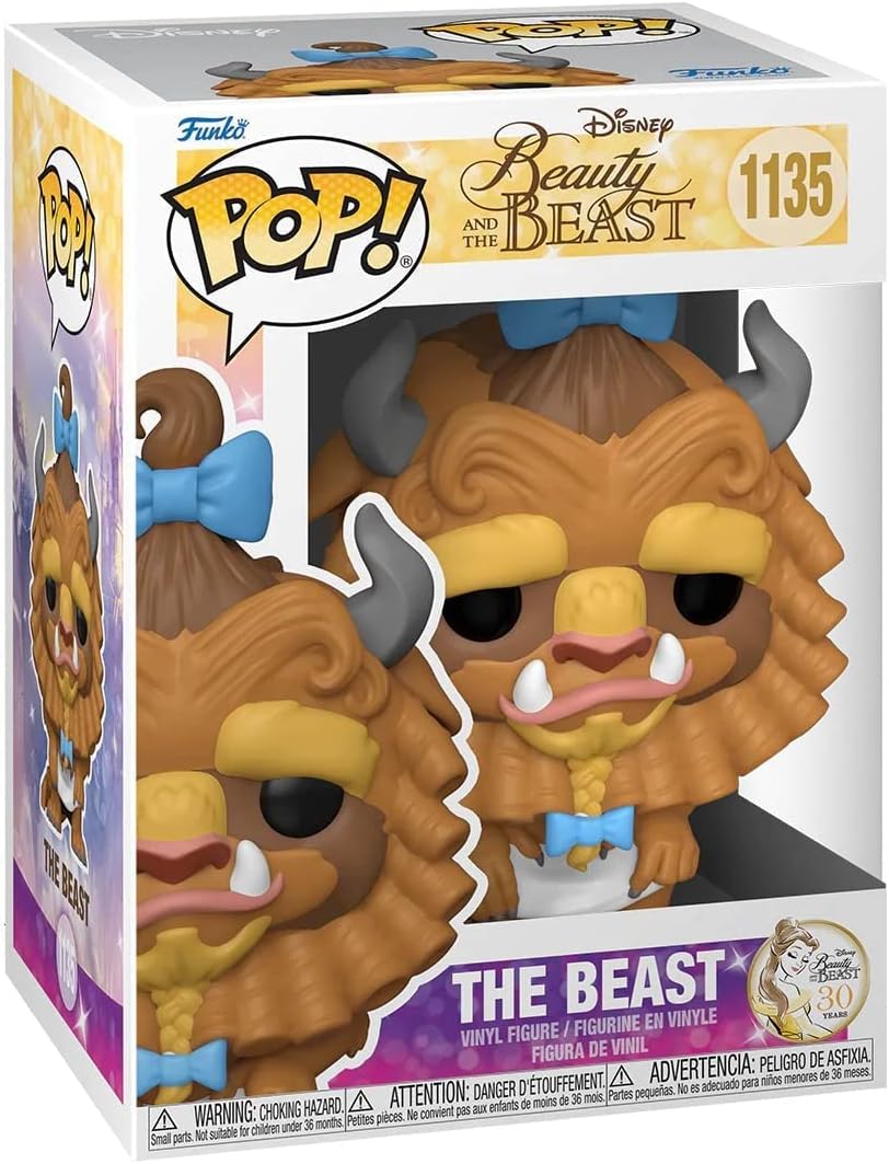 Funko Pop Disney La Belle et la Bête Bête avec Boucles - Figurine Vinyle - Hauteur 9,5cm env.