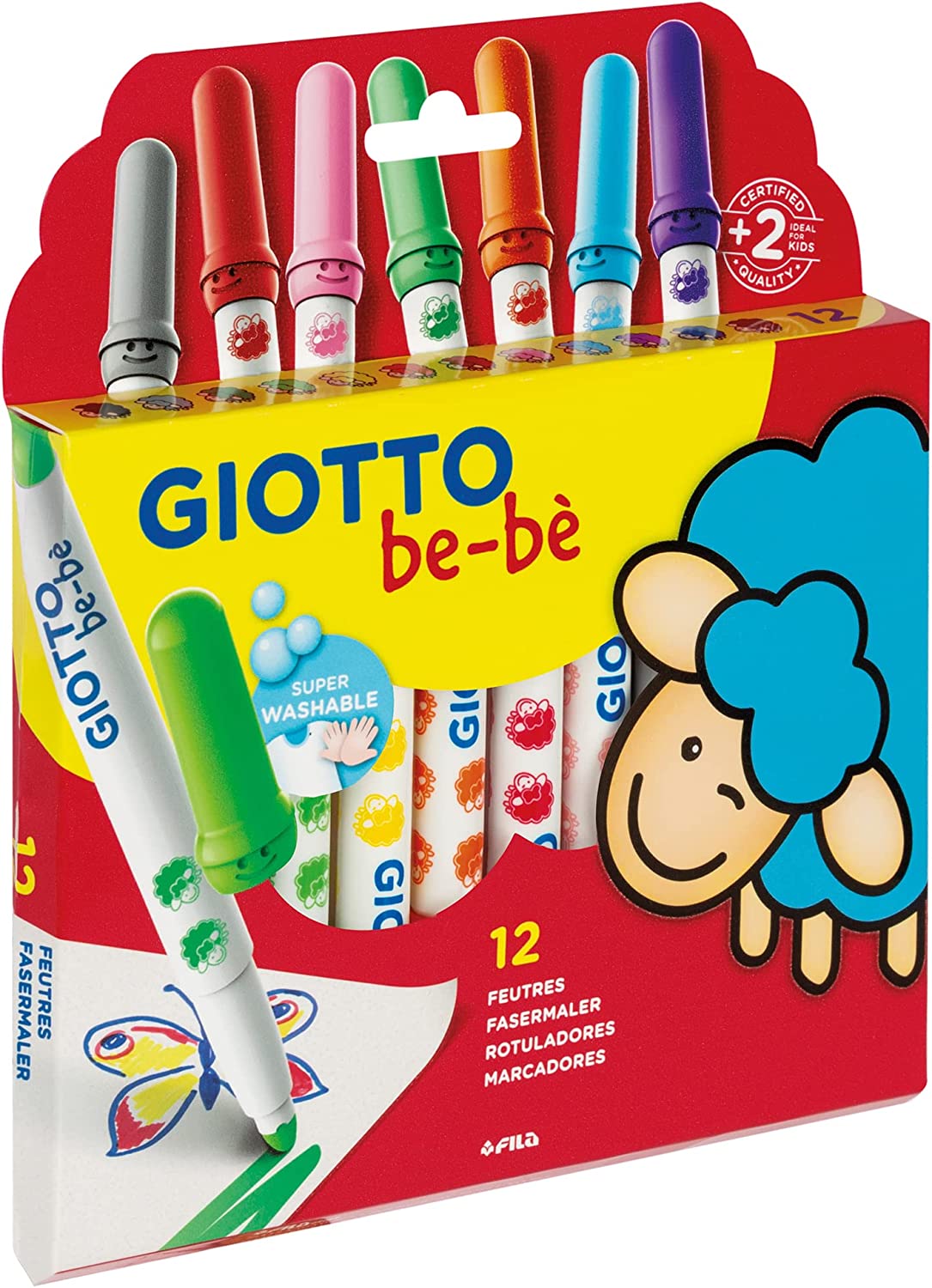 Giotto Bebe 12 Super Marqueurs Lavables