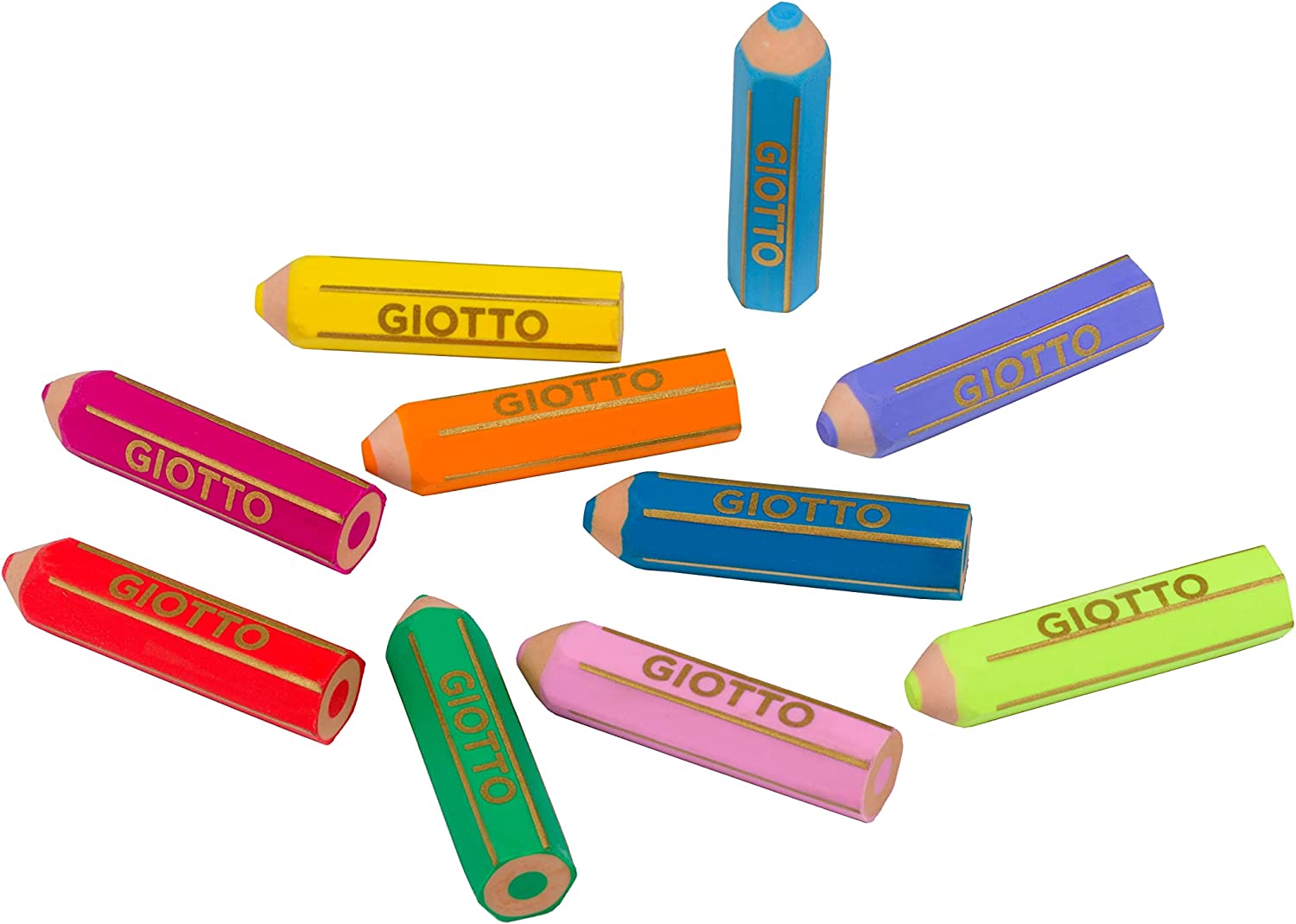 Giotto Happy Rubber Pack de 3 Gommes - Plastique - Couleurs Assorties