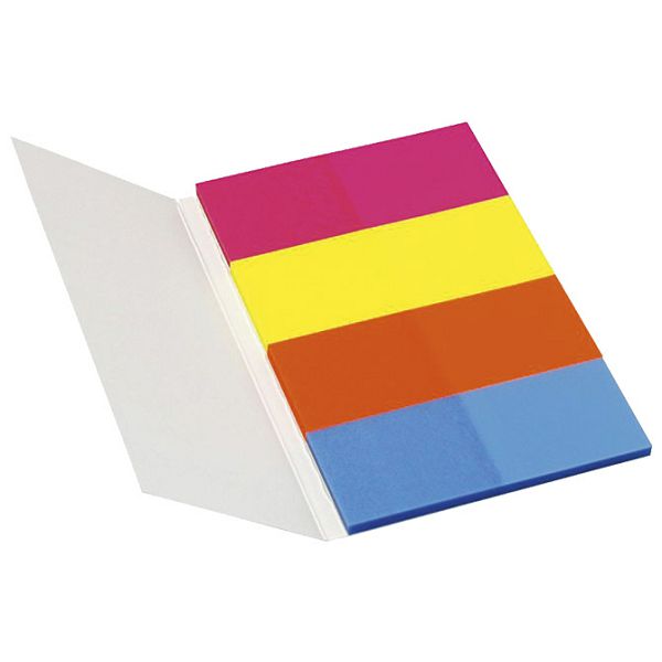 Global Notes inFO Pack de 4 blocs de 40 marqueurs de page 50 x 20 mm - Couleurs jaune, orange, bleu et rose