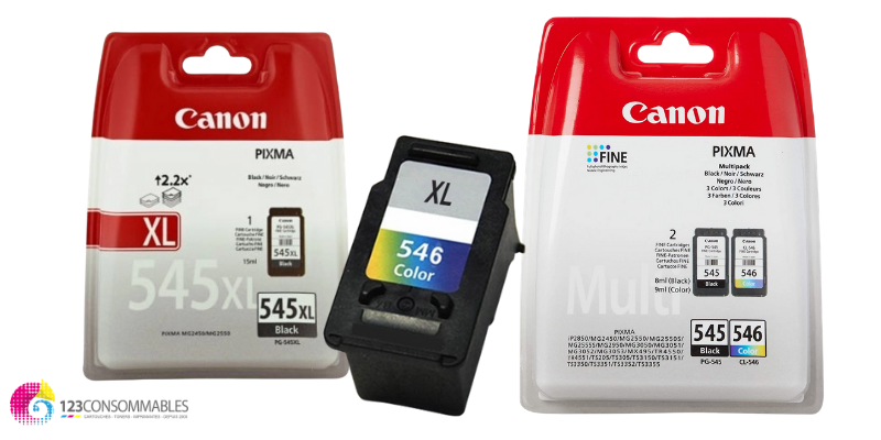 Cartouches d'encre compatibles avec imprimante Canon MX495 : PG545