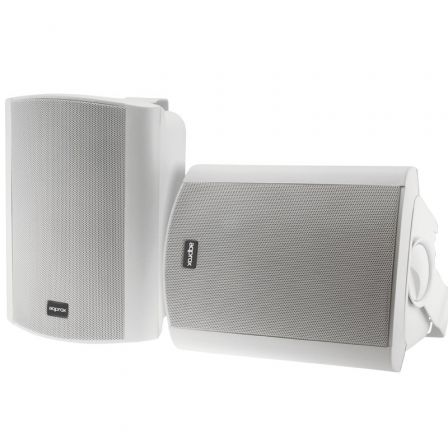 Haut-parleurs alimentés environ 60 W RMS Bluetooth - RCA, Jack 3,5 mm, 5 broches - Supports muraux inclus - Couleur blanche