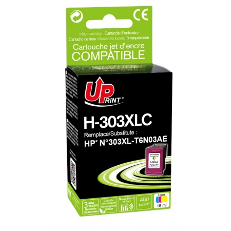 ✓ Cartouche encre UPrint compatible HP 303XL (T6N03AE) couleur couleur  couleur en stock - 123CONSOMMABLES