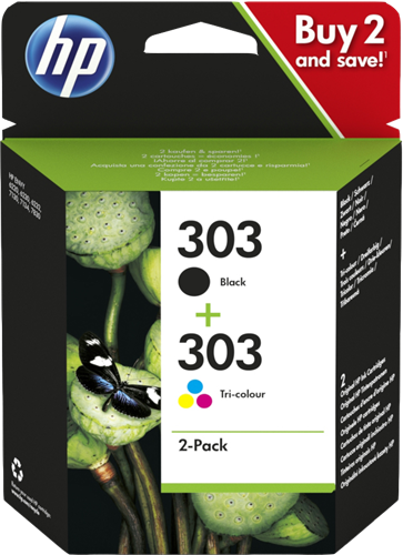 Uprint H-303XL PACK, Pack de 2 cartouches d'encre Uprint compatible HP 303XL  (T6N04AE/T6N03AE) Noir et Couleur.