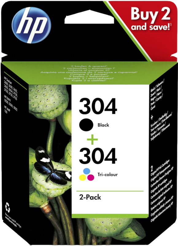 ✓ HP MultiPack 304 noir et couleur (3JB05AE) couleur pack en