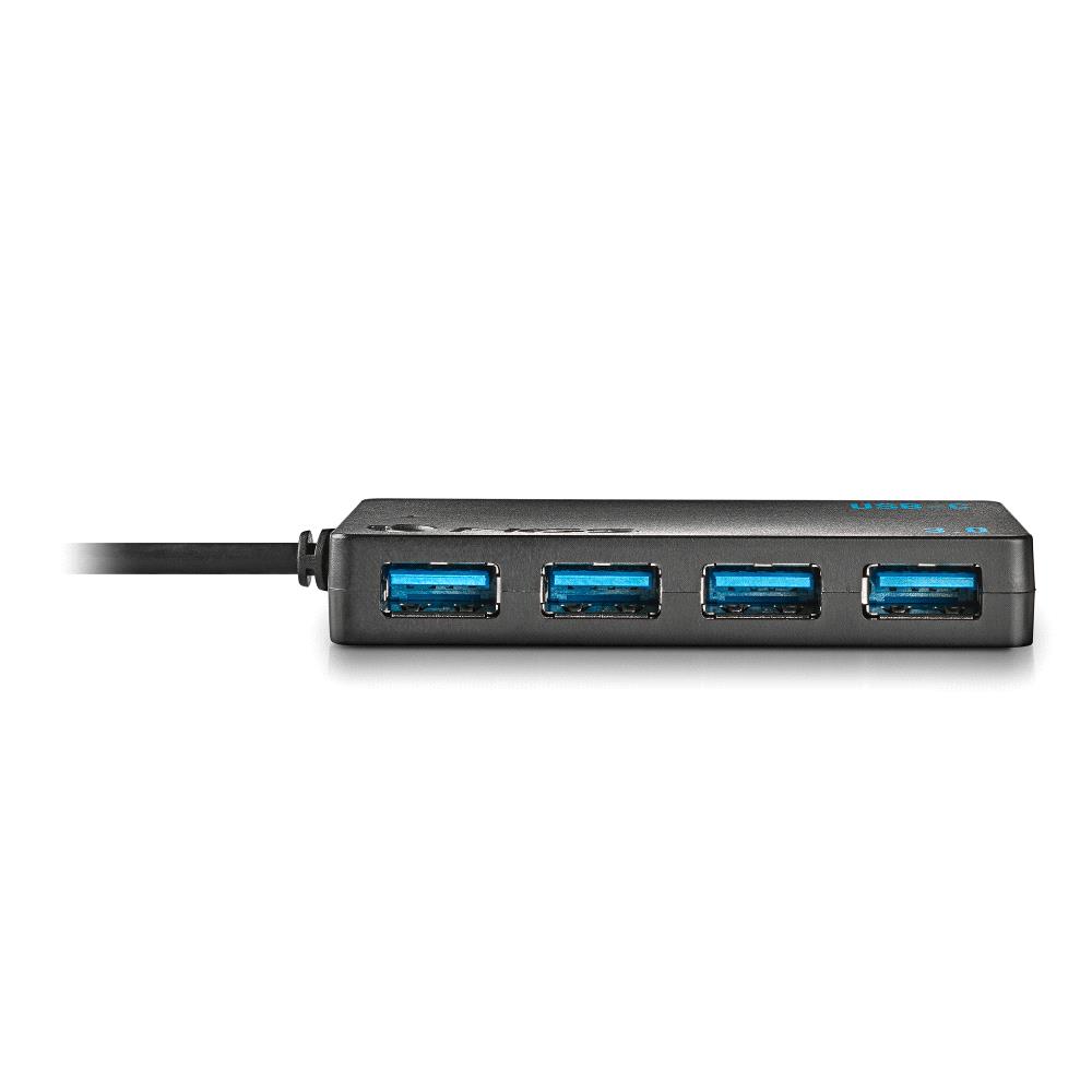 Hub NGS USB-C avec quatre ports USB 3.0 - Taille compacte - Vitesse de transmission élevée - Compatible avec les tablettes Mac et les PC/ordinateurs portables - Couleur noire