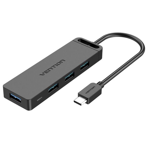 Hub USB C Vention 4 Ports - Haute Vitesse 5 Gbps - Compatible OTG - Large Compatibilité - Couleur Noir