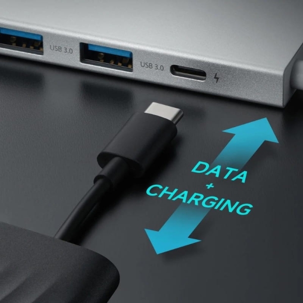 Hub USB-C Xiaomi 5 en 1 avec 3x USB-A 3.0, 1x USB-C Charge rapide jusqu'à 100W, 1x HDMI - Boîtier en aluminium