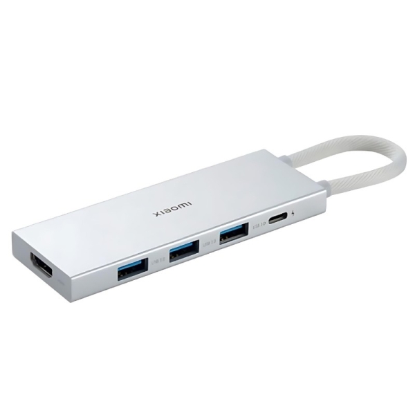 Hub USB-C Xiaomi 5 en 1 avec 3x USB-A 3.0, 1x USB-C Charge rapide jusqu'à 100W, 1x HDMI - Boîtier en aluminium