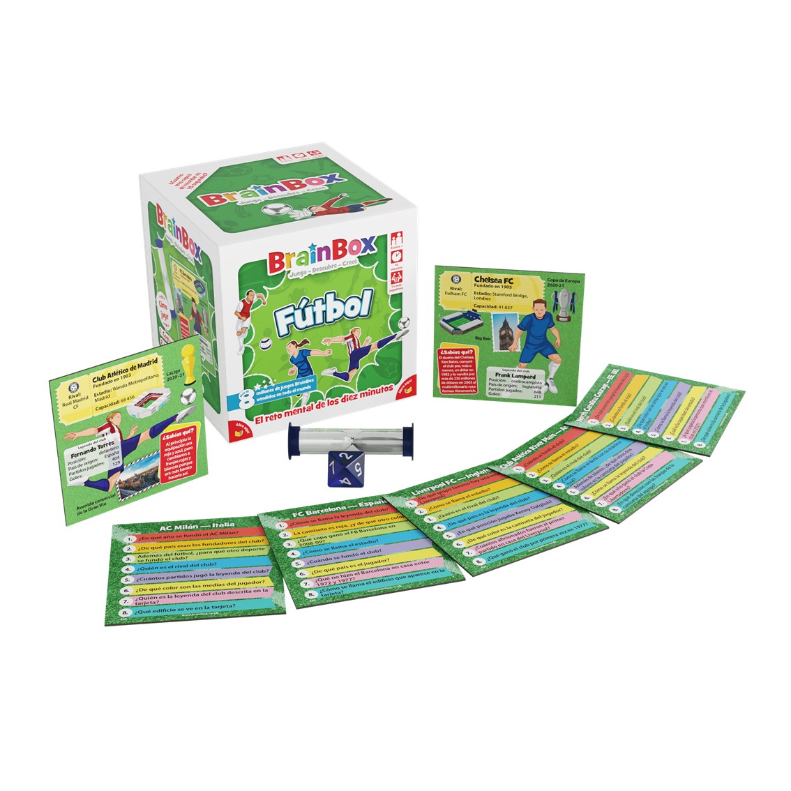 Jeu de Cartes BrainBox Soccer - Thème Sports/Football - De 1 à 8 Joueurs - A partir de 8 ans - Durée 15-30min. environ.