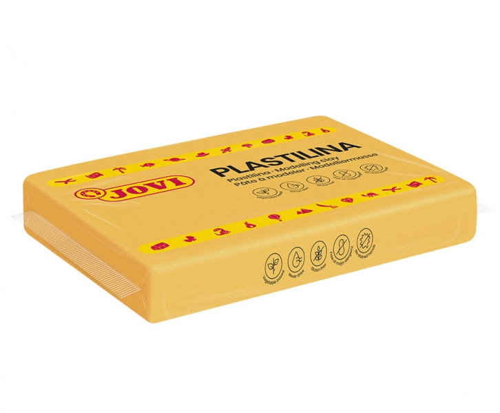 Jovi Boite de 15 Comprimés de Pâte à Modeler 350gr - 100% Végétale - Très malléable - Ne sèche pas - Sans Gluten - Inoffensif - Idéal pour Volumes et Moisissures - Couleur Jaune