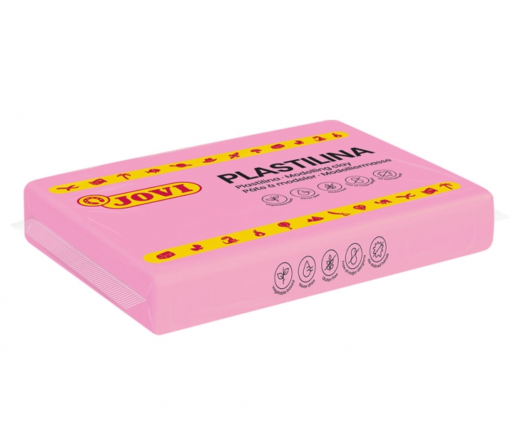 Jovi Boite de 15 Comprimés de Pâte à Modeler 350gr - Pâte végétale - Ne durcit pas - Sans gluten - Sans danger - Facile à mouler - Idéal pour le volume - Couleur Rose