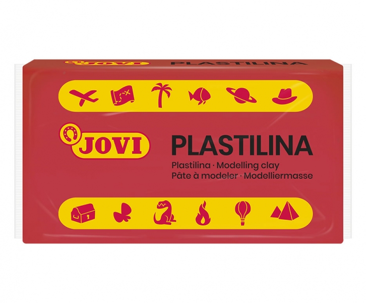 Jovi Boite de 30 Comprimés de Pâte à Modeler 50gr - Pâte à Modeler Végétale - Miscible - Ne durcit pas - Sans Gluten - Inoffensif et Non Toxique - Couleur Rouge