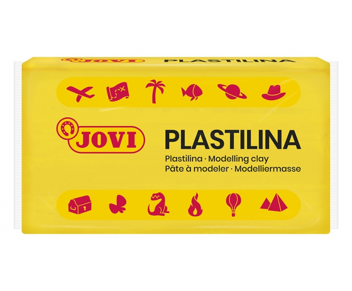 Jovi Boîte de 30 Comprimés de Pâte à Modeler 50gr - Pâte à Modeler Végétale - Ne sèche pas - Sans Gluten - Inoffensif - Facile à mouler - Idéal pour les figures de volume - Couleur Jaune